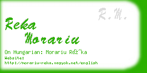 reka morariu business card